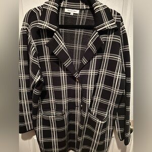 Black and white plaid blazer